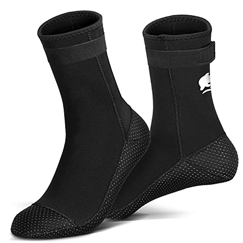 Rtdep Calcetines Neopreno Hombre Mujer, Escarpines Neopreno Térmicos, Calcetines de Neopreno de 3 mm, Antideslizantes Escarpines Buceo,Calcetines Natacion para Snorkel y Deportes acuáticos(S)