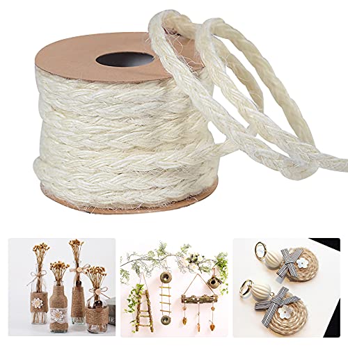 S SMAUTOP Cuerda de Yute Trenzada Natural, Cuerda de Yute, Cuerda de macramé, Cuerda de arpillera, Rollo de Cinta para Manualidades, proyectos de macramé, Aplicaciones de jardinería