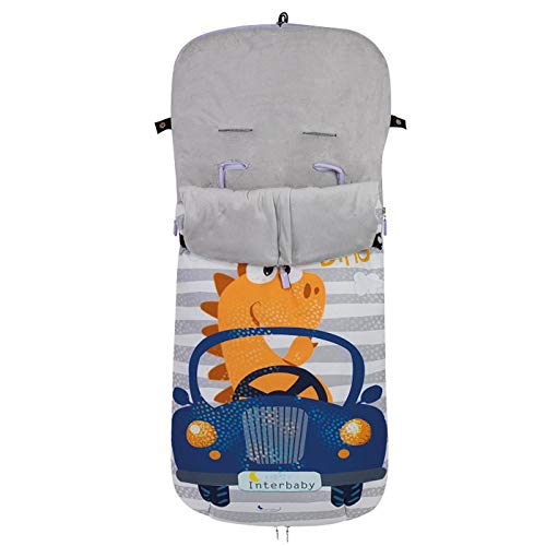 Saco de Silla de Paseo UNIVERSAL-INVIERNO-IMPERMEABLE (dino en coche)