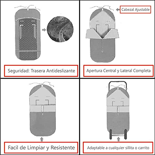 Saco de Silla de Paseo UNIVERSAL-INVIERNO-IMPERMEABLE (dino en coche)