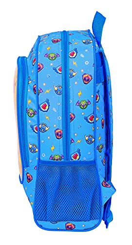 Safta Mochila Escolar de Superthings Serie 7, 320x140x420 mm, Azul/Multicolor