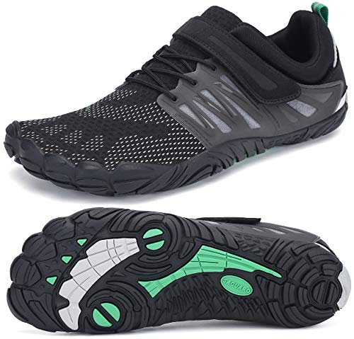 SAGUARO Barefoot Zapatos para Deportes Acuáticos Masculino Ultraligero Respirables Zapatillas de Natación Playa Agua Buceo Cycling Ejercicio Senderismo Zapato Femenino Adulto, Trail Negro 42