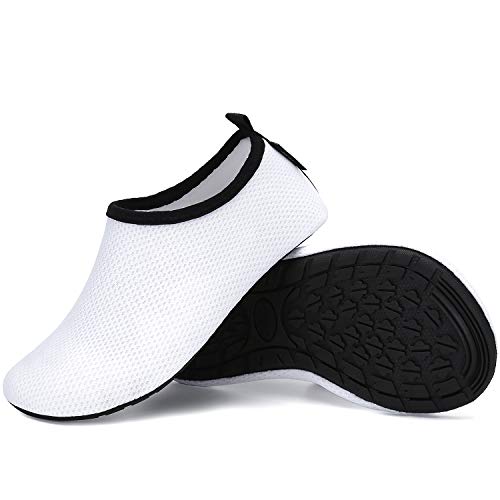 SAGUARO Escarpines Agua Hombre Mujer Zapatos Surf Antideslizante Secado Rápido Calzado Natacion para Buceo Vela Kayak 032 Blanco Gr.36/37