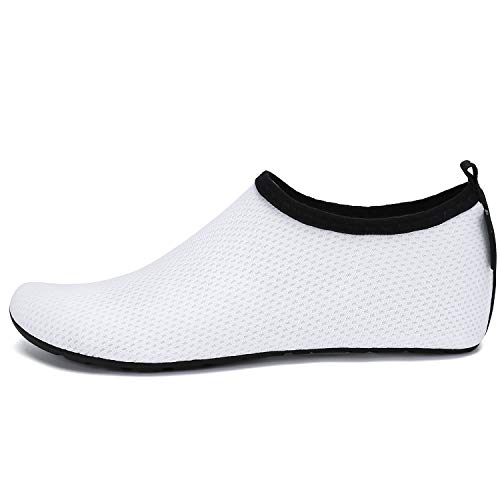 SAGUARO Escarpines Agua Hombre Mujer Zapatos Surf Antideslizante Secado Rápido Calzado Natacion para Buceo Vela Kayak 032 Blanco Gr.36/37