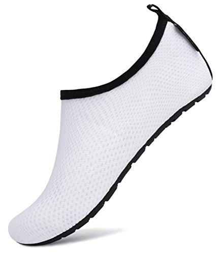 SAGUARO Escarpines Agua Hombre Mujer Zapatos Surf Antideslizante Secado Rápido Calzado Natacion para Buceo Vela Kayak 032 Blanco Gr.36/37