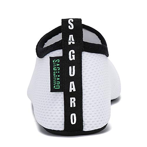 SAGUARO Escarpines Agua Hombre Mujer Zapatos Surf Antideslizante Secado Rápido Calzado Natacion para Buceo Vela Kayak 032 Blanco Gr.36/37