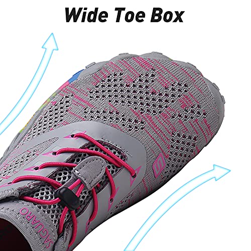 SAGUARO Hombre Mujer Zapatillas Barefoot Minimalistas Calzado de Training Ligeras Cómodas para Caminar Senderismo Ciclismo Trail Running Trekking Playa Agua Exterior Interior, Rosa Pink, 36