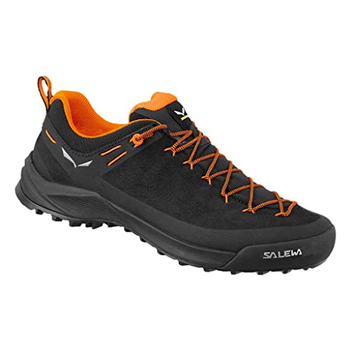 SALEWA MS Wildfire Leather, Zapatillas Mujer, Black/Fluo Orange, 42 EU