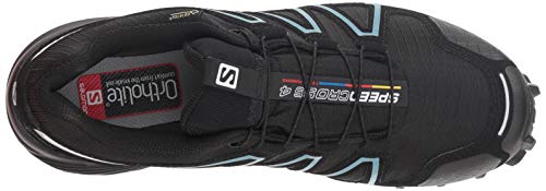 Salomon Speedcross 4 Gore-Tex, Zapatos de Trail Running Mujer, Black/Black/Metallic Bubble Blue, 38 2/3 EU