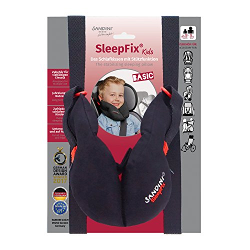 SANDINI SleepFix® Kids BASIC – Cojín infantil con función - Accesorios de asiento infantil para coche/bicicleta/viaje - Evita que la cabeza de su hijo caiga mientras duerme