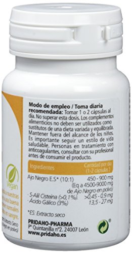 SANON Ajo Negro - 30 Cápsulas Vegetales de 515mg – Ayuda a tus Defensas y Mejora la Circulación Sanguínea – Control de los Niveles de Colesterol - Antioxidante