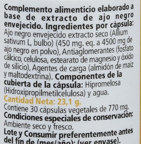 SANON Ajo Negro - 30 Cápsulas Vegetales de 515mg – Ayuda a tus Defensas y Mejora la Circulación Sanguínea – Control de los Niveles de Colesterol - Antioxidante