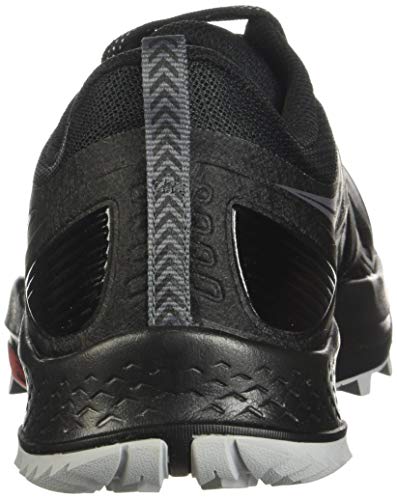 Saucony Men's Peregrine 10 Walking Shoe, Black/Red, 7 W US