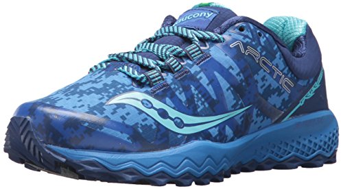 Saucony Peregrine 7 Ice+, Zapatillas para Correr Mujer, Azul, 38.5 EU