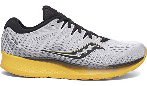 Saucony - Zapatillas Ride ISO 2 para hombre, Blanco (Gris | Amarillo), 41 EU