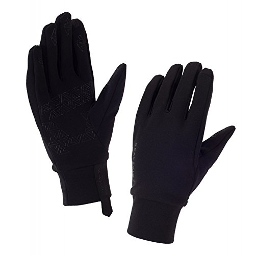 SEALSKINZ Guantes de forro polar elástico, color negro, talla grande