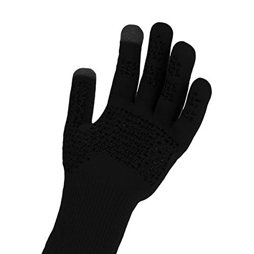 SEALSKINZ Tejido Impermeable para Todo Tipo de Clima Guantes, Hombres, Negro, Small