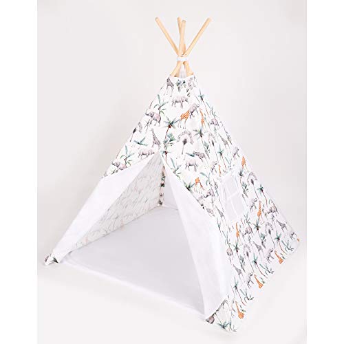 Sevira Kids – Tipi-tienda de campaña con alfombra para niños, SAFARI