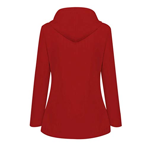 SHOBDW Liquidación Venta Abrigos Mujer Invierno Largos 2019 Moda Informal Outdoor Abrigo Parka Capucha Impermeable Rompevientos Mujer Cremallera Bolsillo Chaqueta Mujer Talla Grande(Rojo,L)