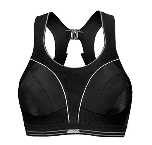 Shock Absorber Run Sujetador Estilo Bralette, Negro-Negro/Plata, Talla del Reino Unido: 34 G para Mujer