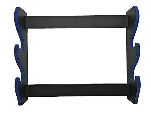 Shop SoftAir® Soporte expositor para Katana de 2 plazas de pared de madera con soporte para katane terciopelo azul y historia de los Samurai