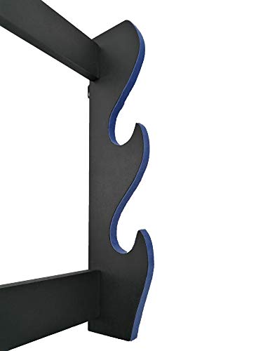 Shop SoftAir® Soporte expositor para Katana de 2 plazas de pared de madera con soporte para katane terciopelo azul y historia de los Samurai