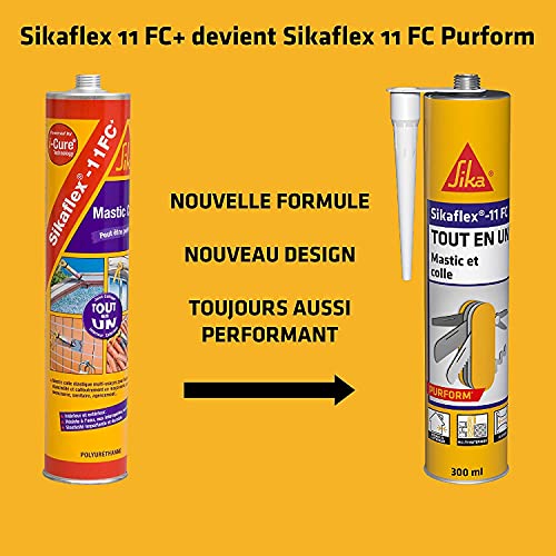 Sika 11 FC Purform Marrón, Masilla y juntas multiusos, masilla de pegamento multisoporte, interior y exterior (sikaflex 11 FC+), 300 ml