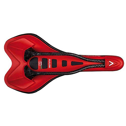 Sillín Astute Sky Lite Taca', sillín para Bicicleta Unisex Adulto, Carbono Rojo/Negro, único