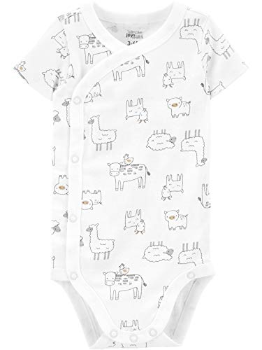 Simple Joys by Carter's 5-Pack Short Sleeve Side Snap Bodysuit Camisa, Verde, Estampado, 0-3 Meses, Pack de 5