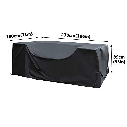 SIRUITON Funda de Muebles de Jardín Exterior Mesa de jardín y Silla Cubierta de Protección Impermeable Negro B07GRTFL8Y