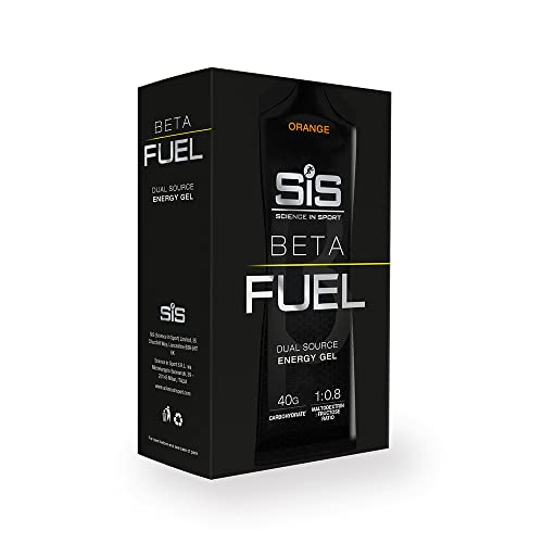 SiS Beta Fuel Gel de Resistencia para Deportistas con 40 g de Carbohidratos, 6 Unidades x 60 ml, Sabor Naranja