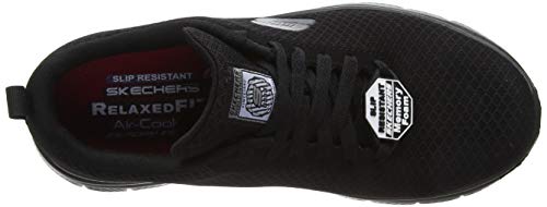 Skechers Flex Advantage-Bendon, Zapatillas Hombre, Negro (BLK Black Mesh/Water & Stain Repellent Treatment), 43 EU