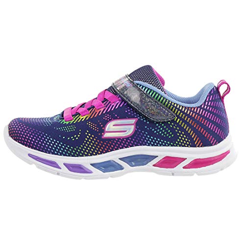 Skechers Litebeams-Gleam N'dream, Zapatillas Niñas, Multicolor Nvmt Black Mesh Multi Foil Print Trim, 30 EU