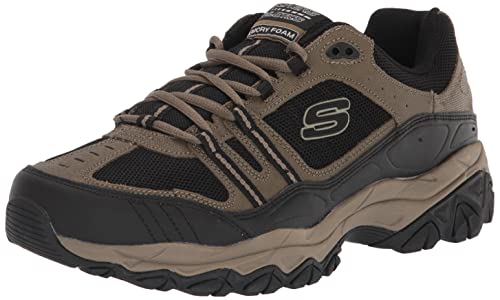 Skechers Men's After Burn Memory Fit Strike Off Sneaker,Pebble/Black,US 10.5 M