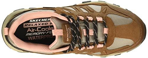 Skechers Selmen-West Highland, Zapatillas Mujer, Negro (BRTN Black Leather/Textile/Coral Trim), 38 EU