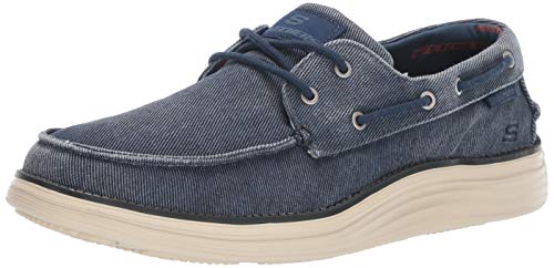 Skechers Status 2.0 Lorano, Náuticos Hombre, Azul (Navy Canvas Nvy), 42 EU