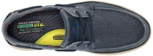 Skechers Status 2.0 Lorano, Náuticos Hombre, Azul (Navy Canvas Nvy), 42 EU