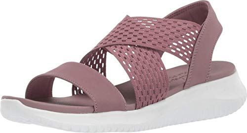 Skechers Ultra Flex-Neon Star, Sandalias de Talón Abierto Mujer, Multicolor (MVE Black Gore/Mitobuck Trim), 41 EU