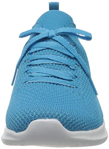 Skechers Ultra Flex-Sugar Bliss, Zapatillas Mujer, Azul (Blue Knit Mesh/Trim), 35 EU