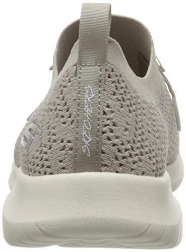 Skechers Ultra Flex-Twilight Twinkle, Zapatillas Mujer, Taupe Mesh/White Trim TPE, 37 EU