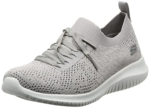 Skechers Ultra Flex-Twilight Twinkle, Zapatillas Mujer, Taupe Mesh/White Trim TPE, 37 EU