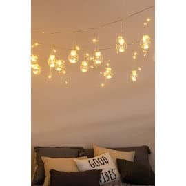 SKLUM Cortina de Luces LED con Bolas (4,70 m) Biro PVC Blanco Cálido