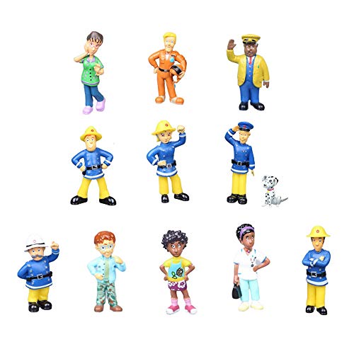 smileh Sam El Bombero Cake Topper Figuras Bombero Figuras Decoración Para Tarta Bombero Mini Figuras Set 12 Piezas