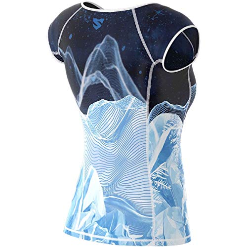 SMMASH Iceberg Camiseta Deporte de Manga Corta para Mujer, Ropa Deportiva Mujer para Fitness, Yoga, Formación, Crossfit, Material Transpirable y Antibacteriano, (XL)