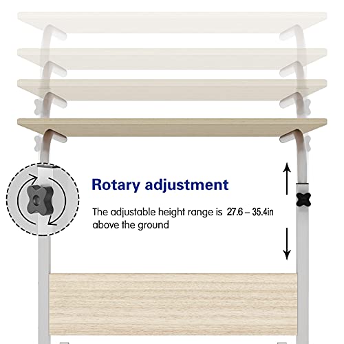 soges Escritorio Superior de Ordenador de Madera 80cm Mesa para Casa, Oficina Escritorio de Estudio, Escritura con Cajón y Teclado, Blanco, 05#1-80MP