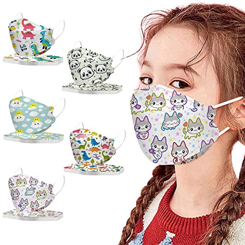 Sonnena 50pcs Unidades Unisex Niños Infantil de Filtro Elásticos Bufanda Forma de pez Moda Universal 4 Capa Elástico Earloop Neckerchief Chal Bandanas para 2-10 años-Multicolor (Talla única, A-09)