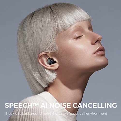 SoundPEATS Mini Auriculares Inalámbricos Auriculares Bluetooth 5.2 Auriculares Estéreo In-Ear con Elevoc Vocplus AI Cancelación de Ruido para Llamadas, Control Táctil, Total 28 Horas, Modo Twin / Mono