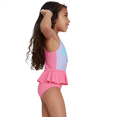 Speedo Koala Frill Bañador Niña Piscina y Playa, Color Violeta/Rosa, Talla 2 Años