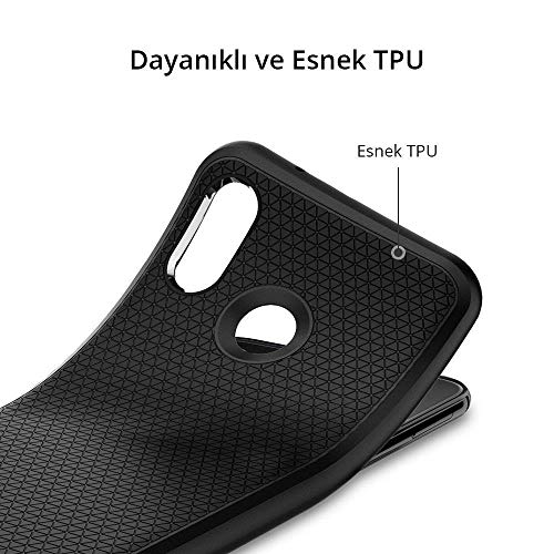 Spigen Funda Compatible con Huawei P20 Lite, [Liquid Air] Flexión Duradero y Diseño de Fácil Agarre [Compatible con Carga Inalámbrica] - [Negro Mate]