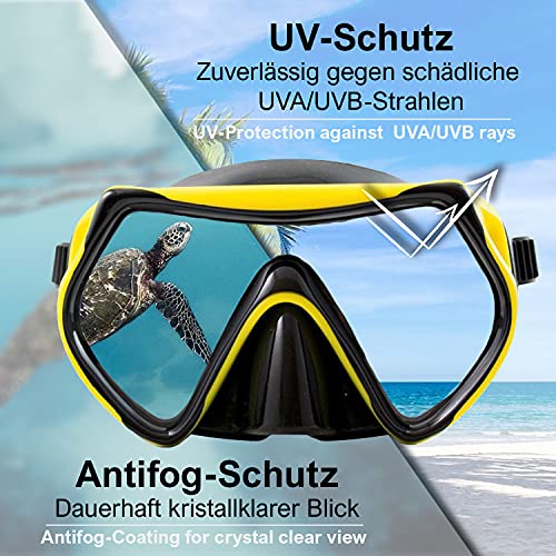 Sportastisch Máscara de buceo "Dive Under"' Gafas herméticas, antiniebla, anti-fugas hechas de vidrio templado, Máscaras de snorkel para adultos profesionales con hasta 3 años de garantía*